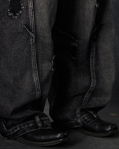 Washed Black Balloon Jeans