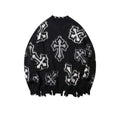 PALE ALTAR — Distressed Cross Sweater