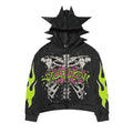 NEON RIBCAGE — Spiked Zip Hoodie