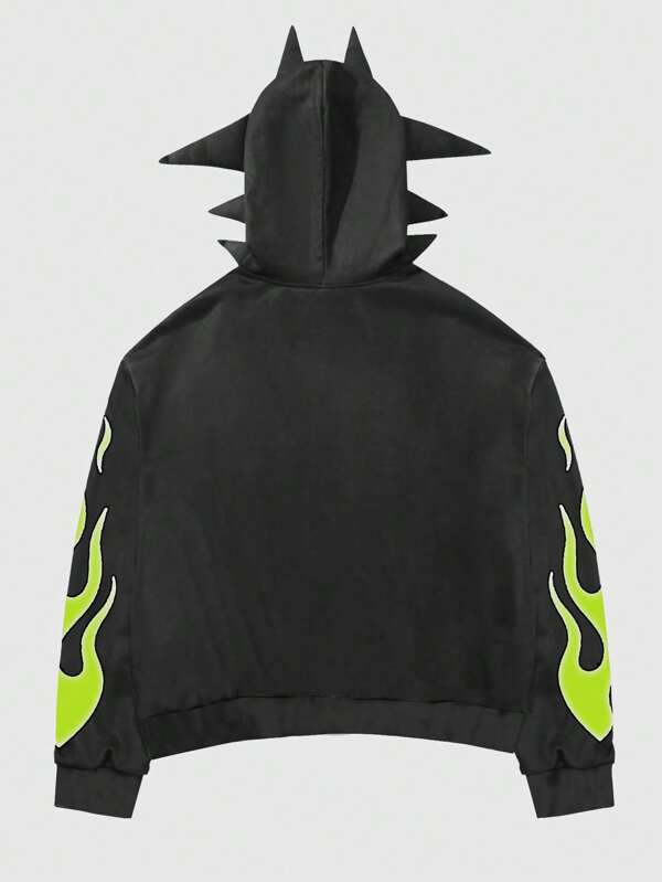 NEON RIBCAGE — Spiked Zip Hoodie