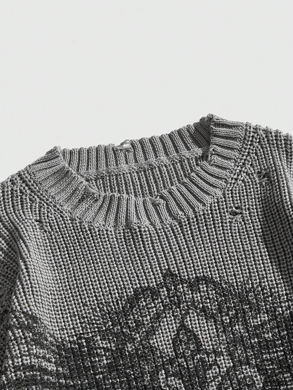 FALLEN WING — Distressed Knit Sweater