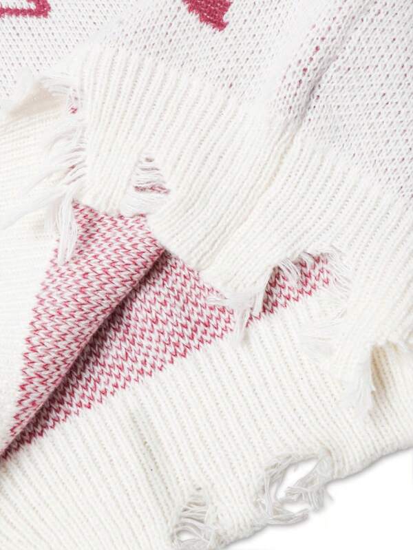 STARFALL 57 — Distressed Knit Sweater