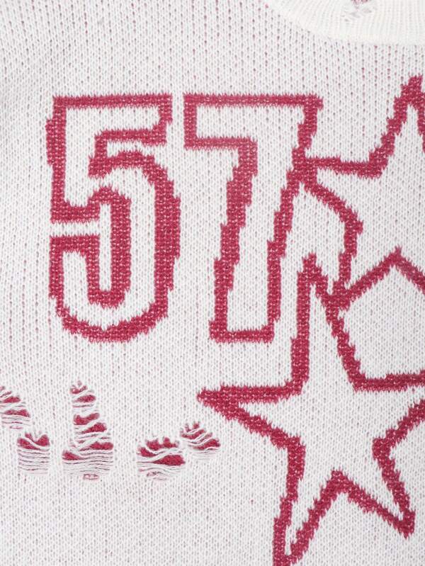 STARFALL 57 — Distressed Knit Sweater