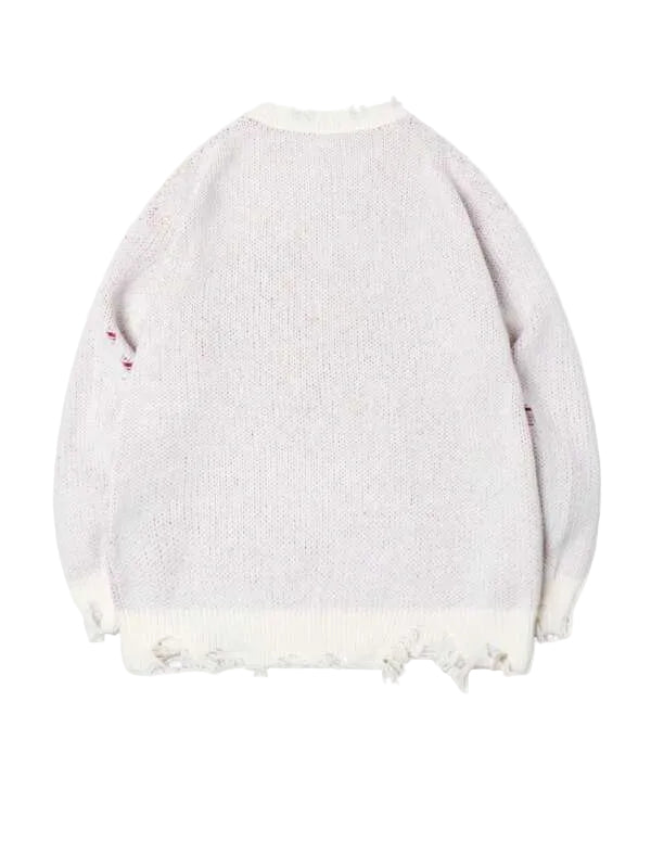 STARFALL 57 — Distressed Knit Sweater