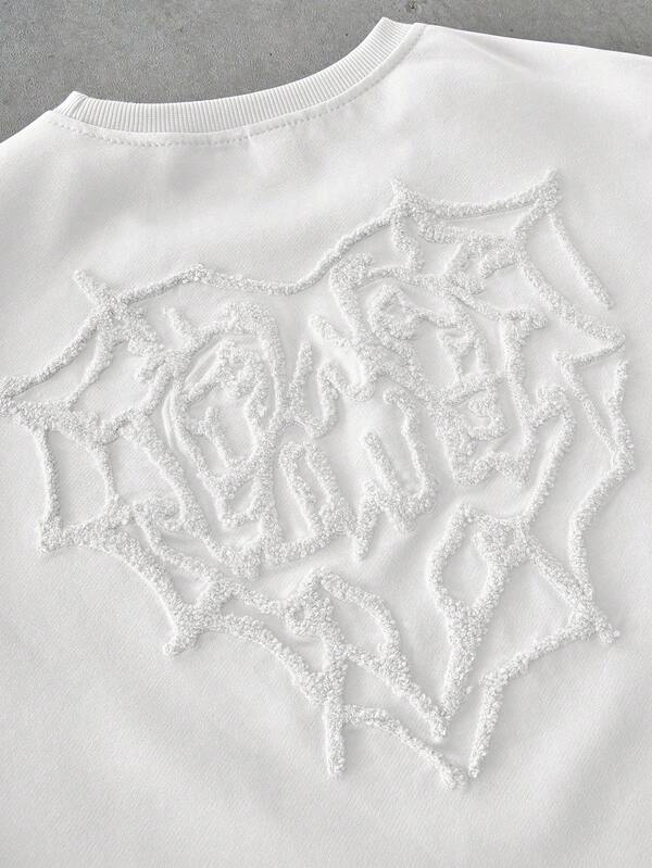 Gothic Web Embroidery Crop Tank Top