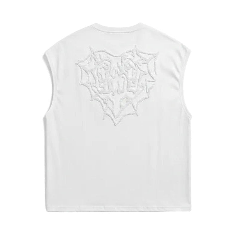 Gothic Web Embroidery Crop Tank Top