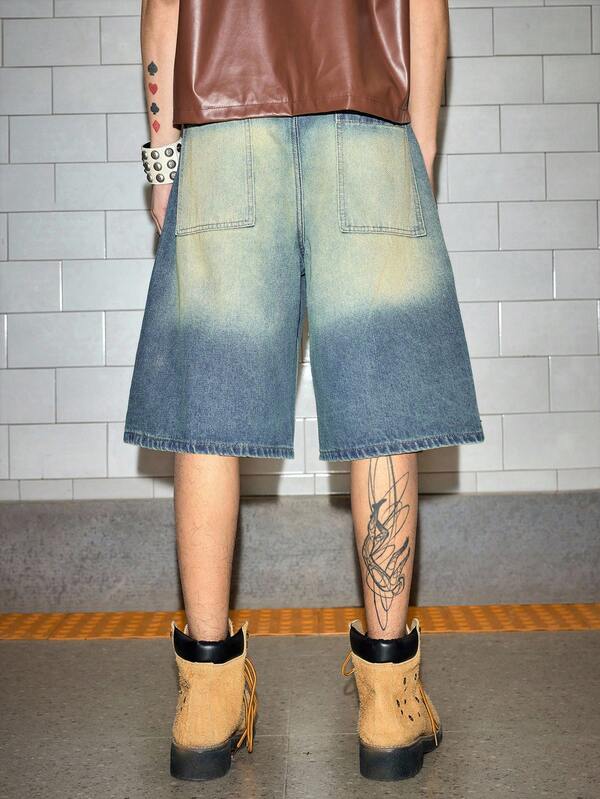 Holy Cross Distressed Denim Shorts