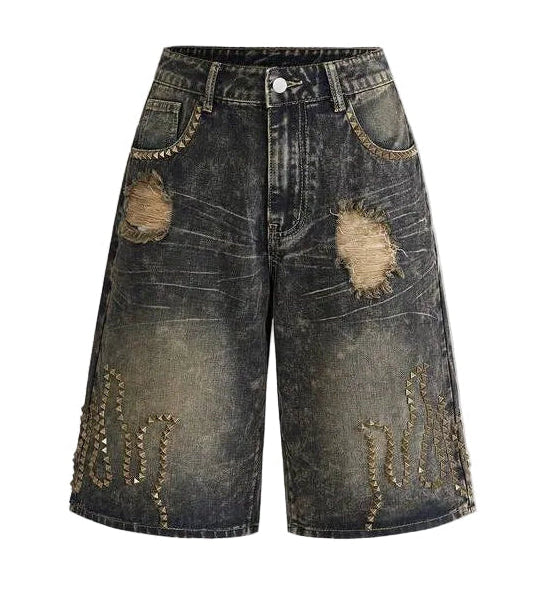 Vintage Stud Denim Shorts