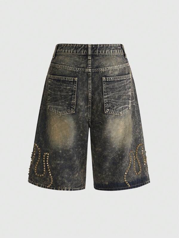 Vintage Stud Denim Shorts