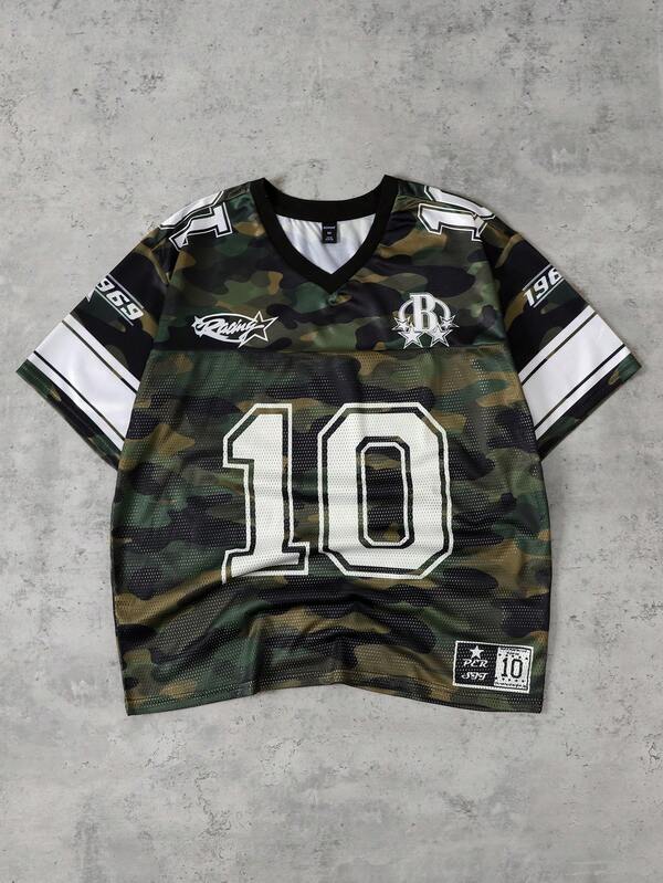 Camo B&W #10 Mesh Jersey Tee
