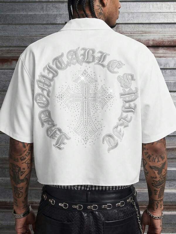Indomitable Style Crystal Cross Shirt