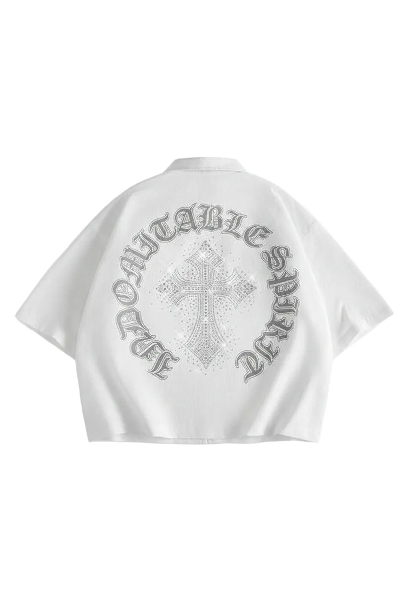 Indomitable Style Crystal Cross Shirt