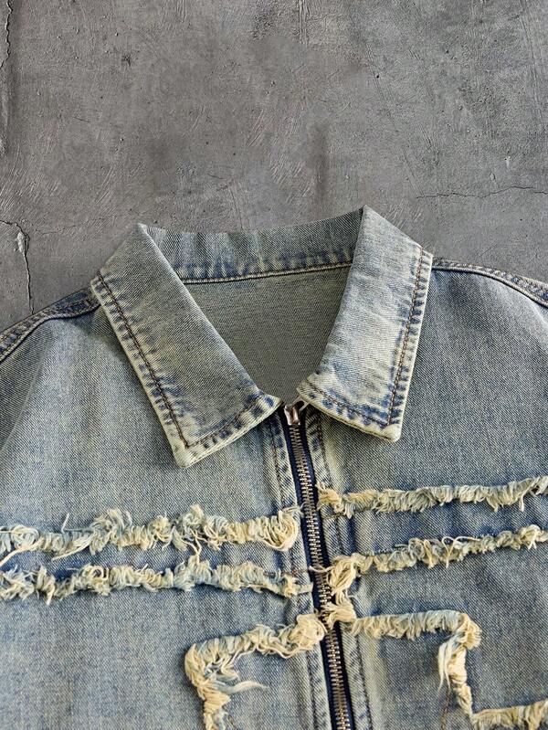 Holy Cross Distressed Denim Jacket