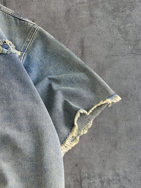 Holy Cross Distressed Denim Jacket
