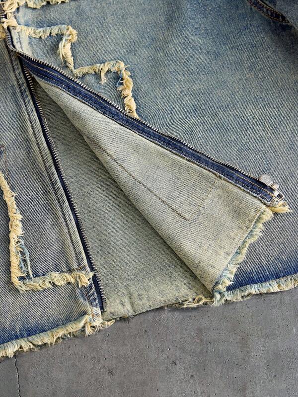 Holy Cross Distressed Denim Jacket