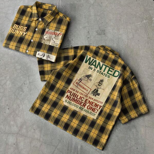 Bugs Bunny Wanted Plaid Shirt