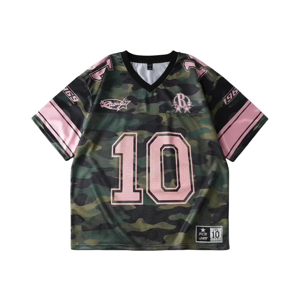 Camo Pink #10 Mesh Jersey Tee