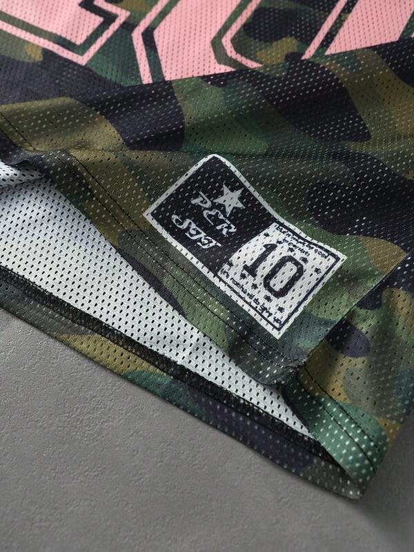 Camo Pink #10 Mesh Jersey Tee