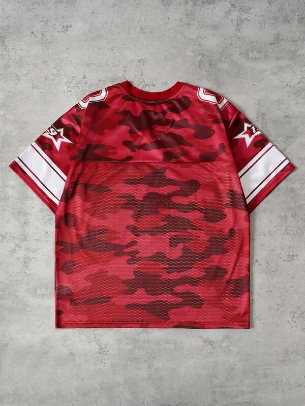 Red Camo 1969 B-Star #10 Mesh Jersey Tee