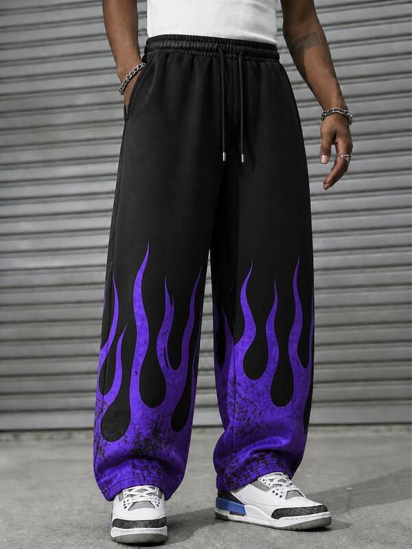 VIOLET BLAZE — Flame Wide-Leg Pants