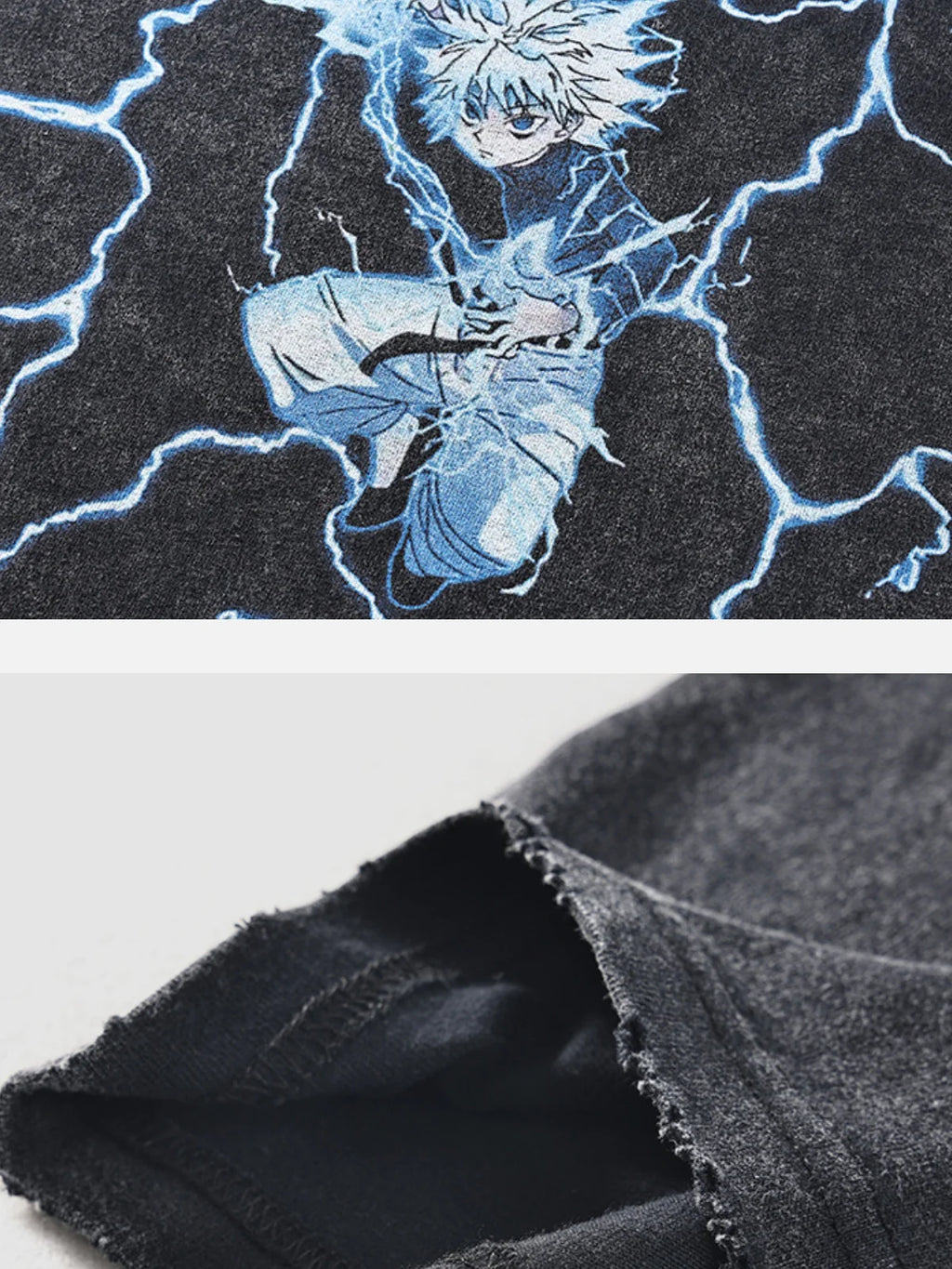 Lightning Strike Tee — Washed Black