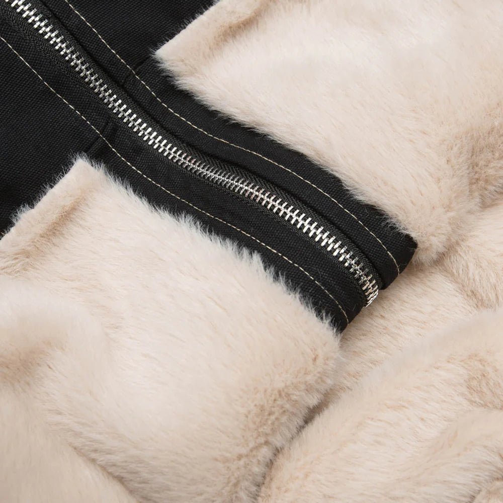 Fur-Lined Technical Bomber Jacket