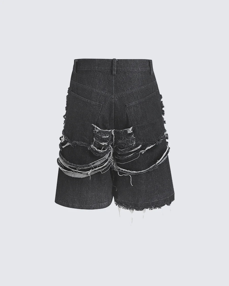 Extreme Slash Denim Shorts