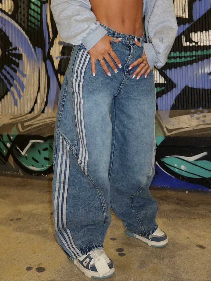 Triple Stripe Barrel Jeans