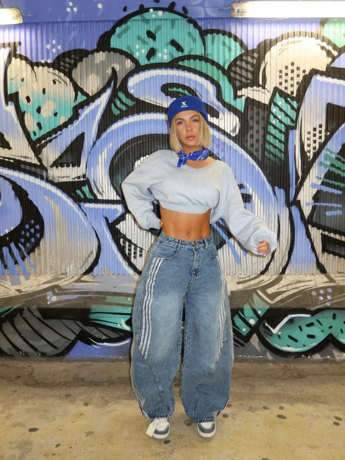 Triple Stripe Barrel Jeans