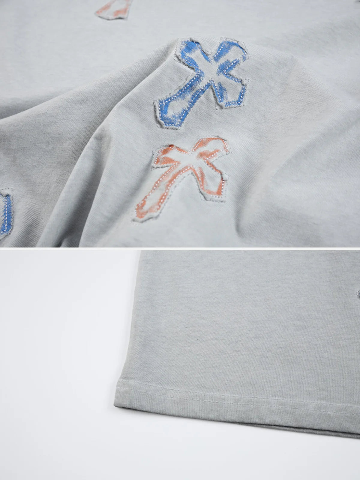 Multi Cross Tee — Washed Grey