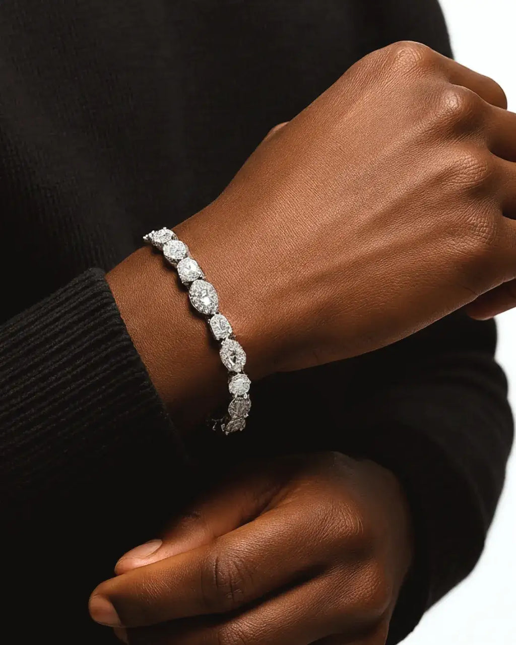 Multi-Shape Halo CZ Tennis Bracelet