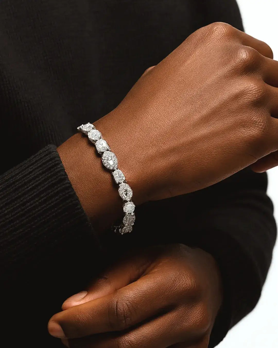 Multi-Shape Halo CZ Tennis Bracelet