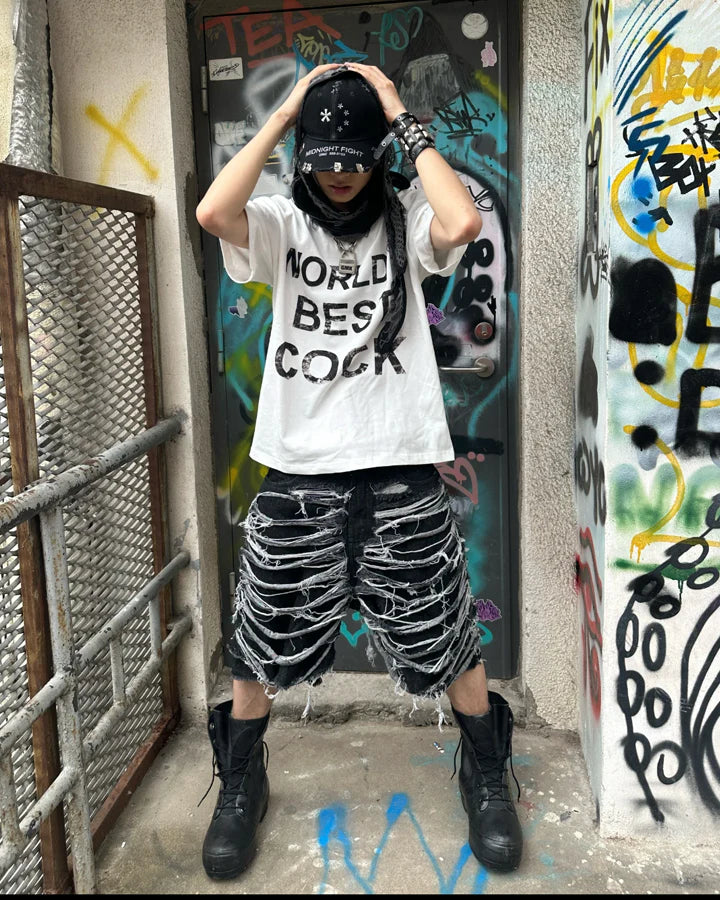 Extreme Slash Denim Shorts