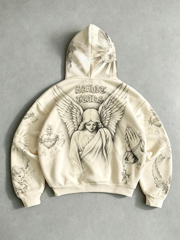 SAINT VEIL — Studded Graphic Hoodie