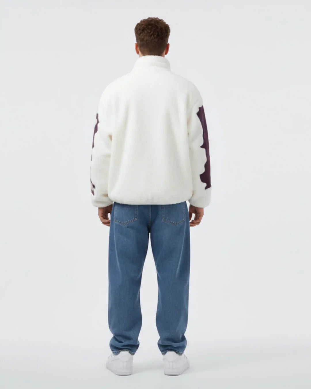 Skeleton Sherpa Jacket White/Purple