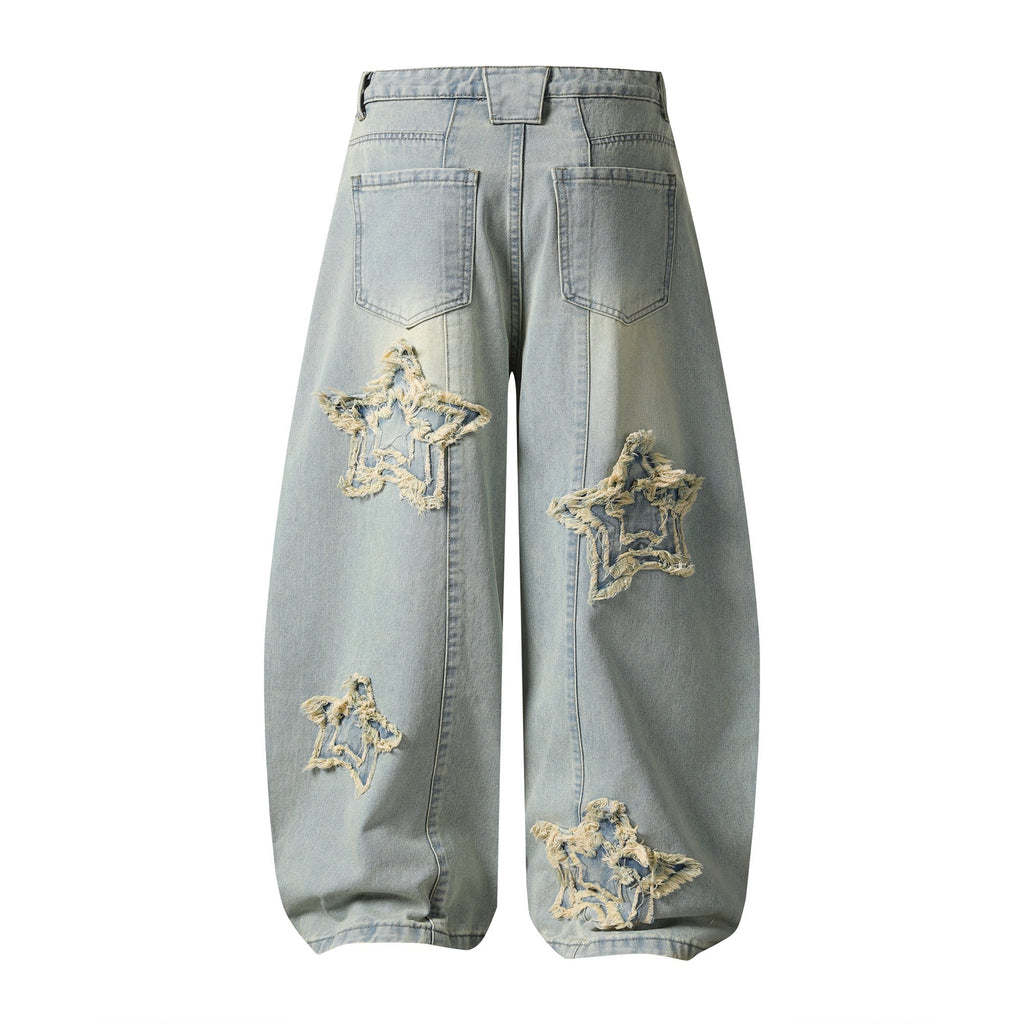 Star Frayed Denim — Ice Blue