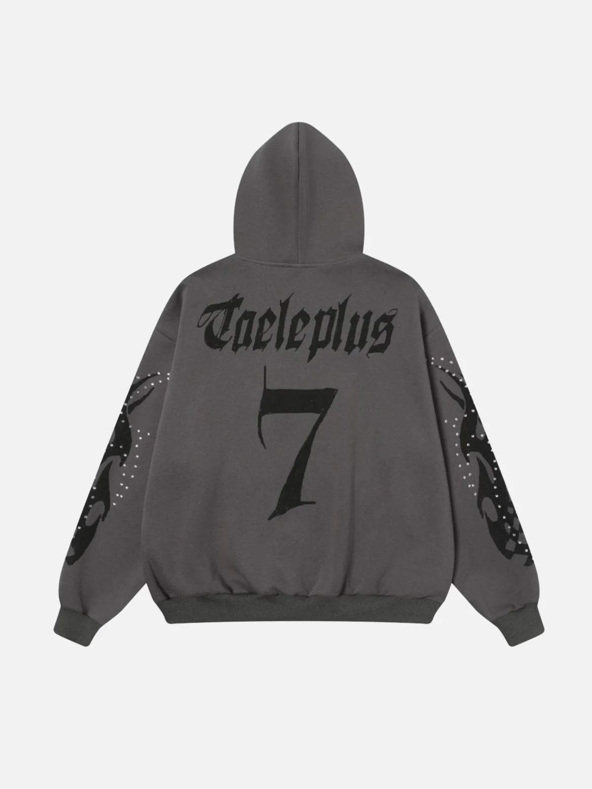 Flame Rhinestone Zip Hoodie