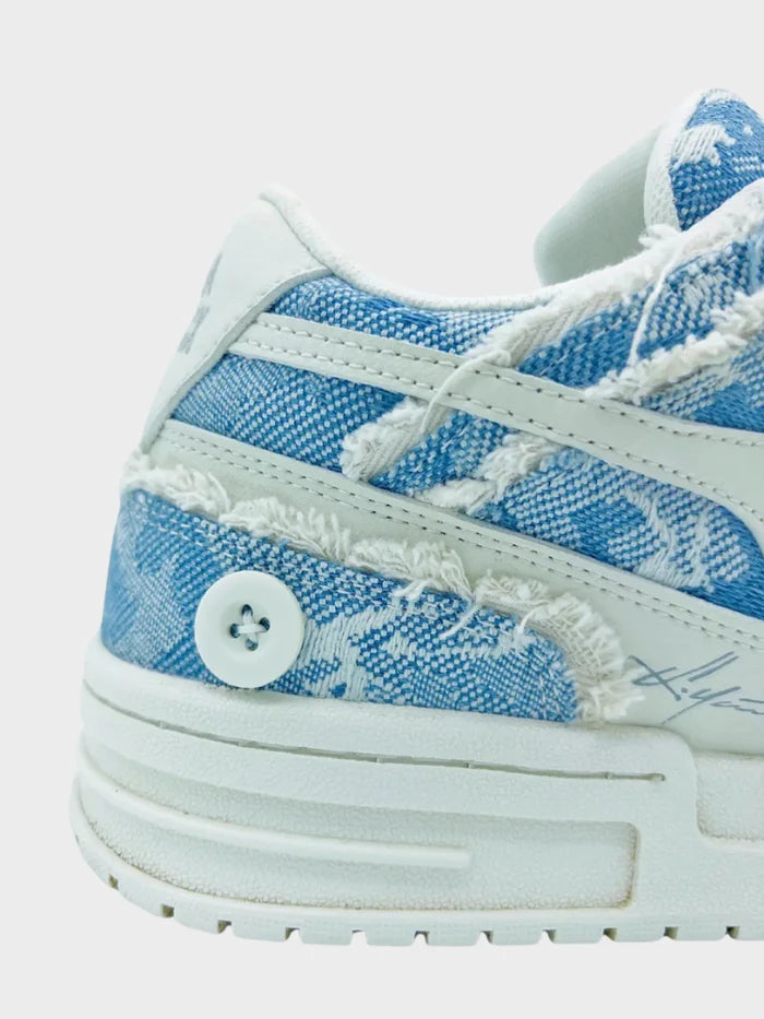 Frayed Star Low Sneaker — Denim Blue
