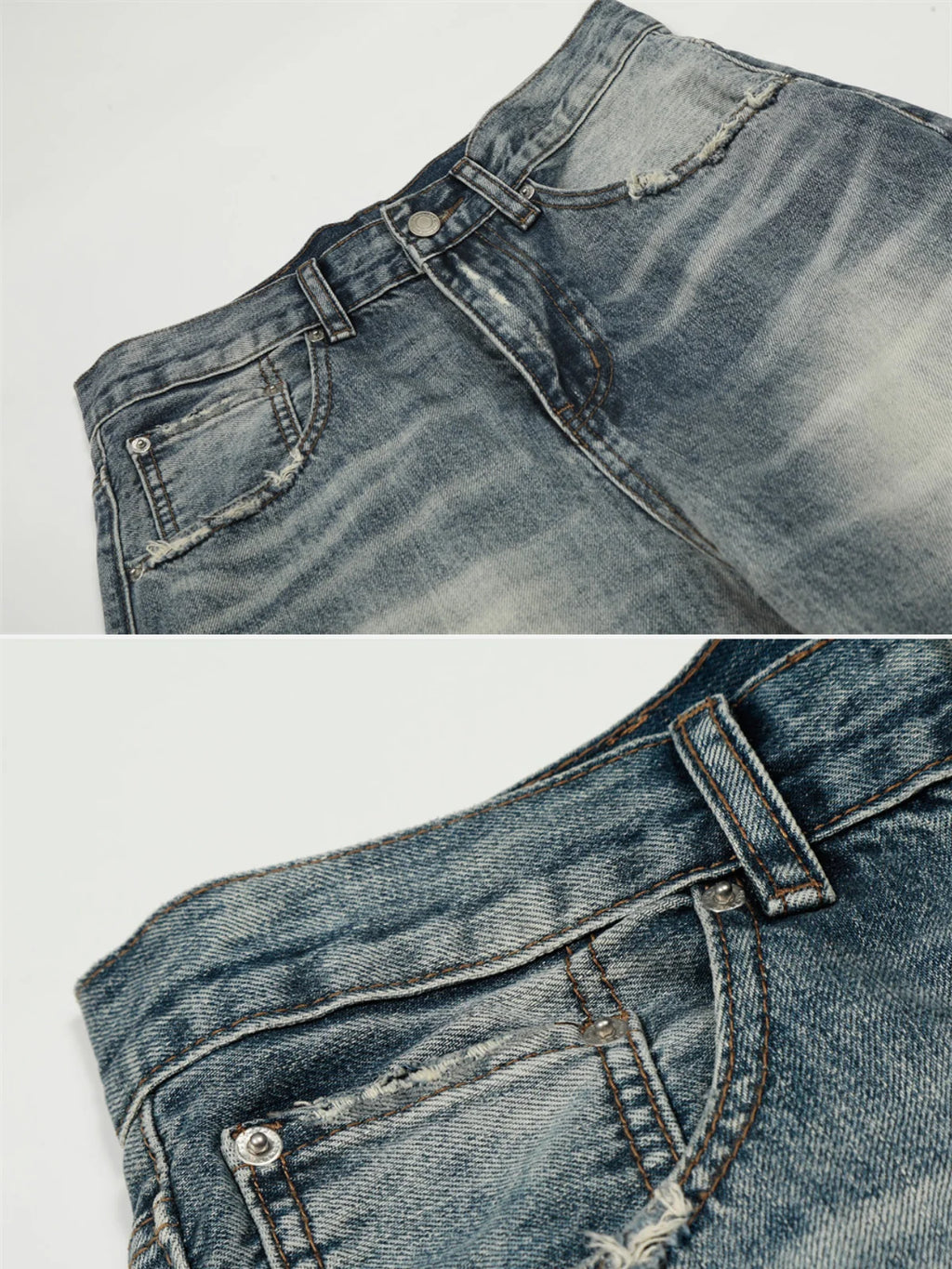 Distressed Vintage Denim — Washed Blue