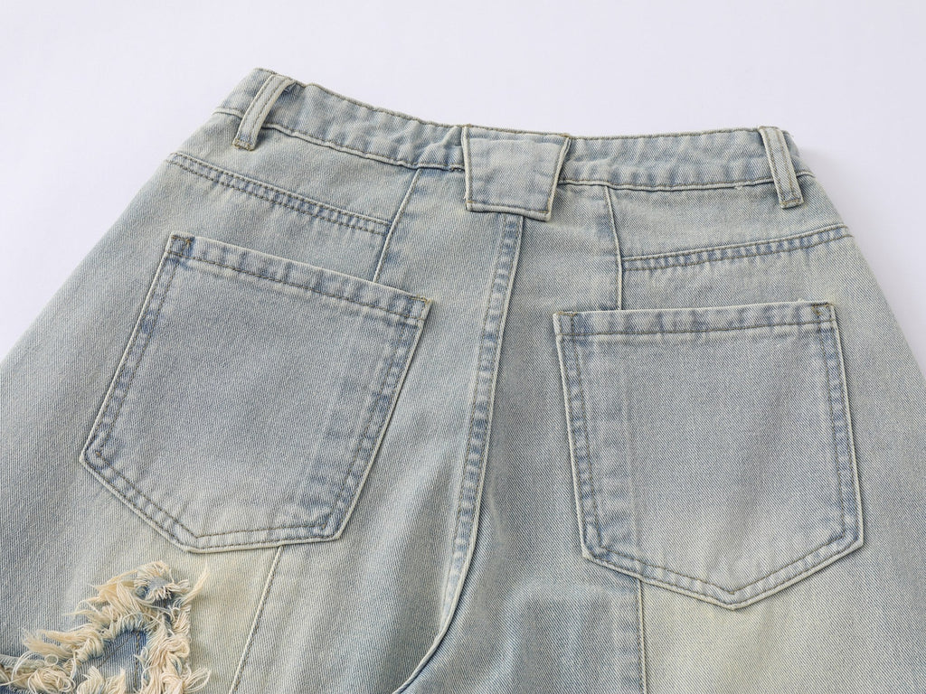 Star Frayed Denim — Ice Blue