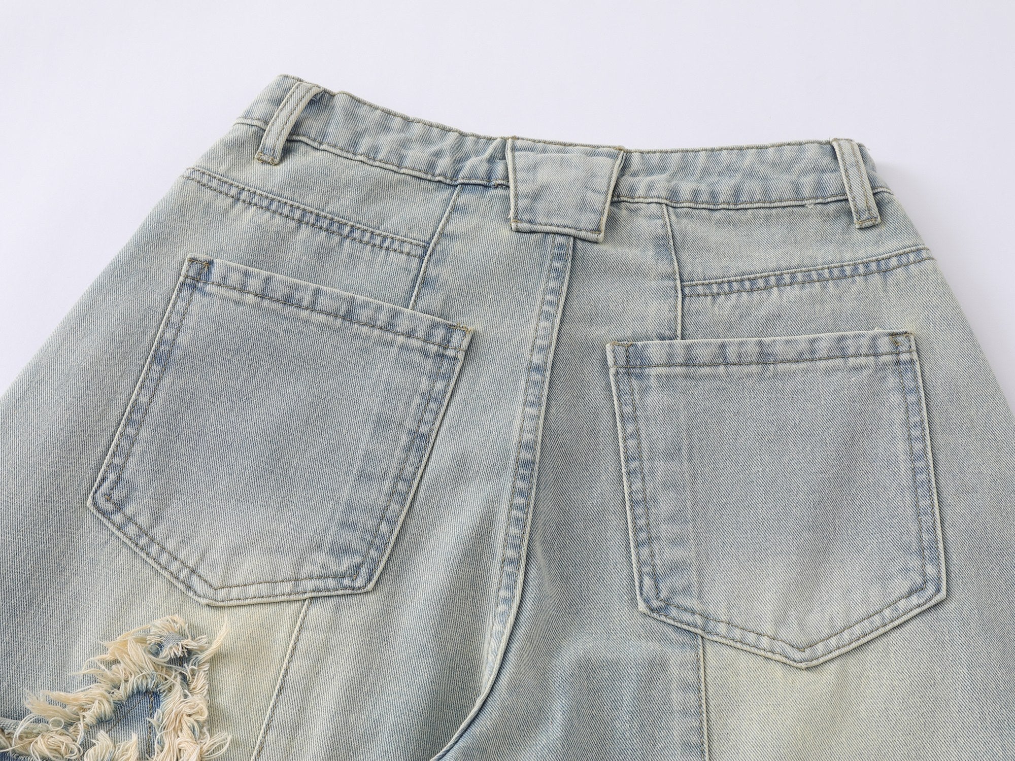 Star Frayed Denim — Ice Blue