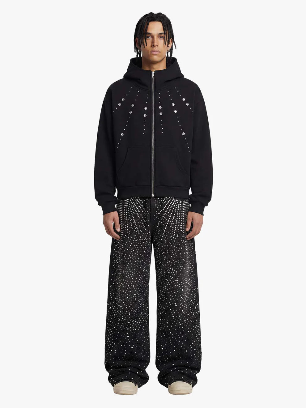Crystal Rhinestone Denim — Black