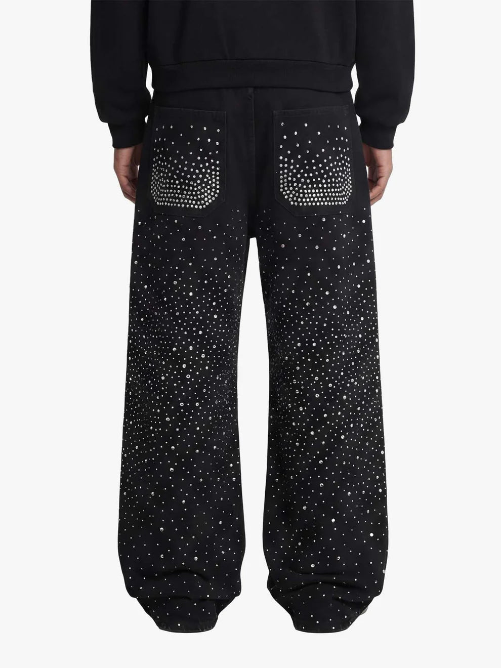 Crystal Rhinestone Denim — Black
