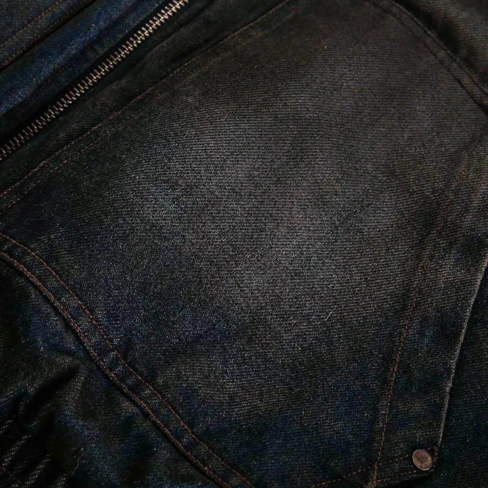 Washed Denim Fur-Lined Hood Bomber
