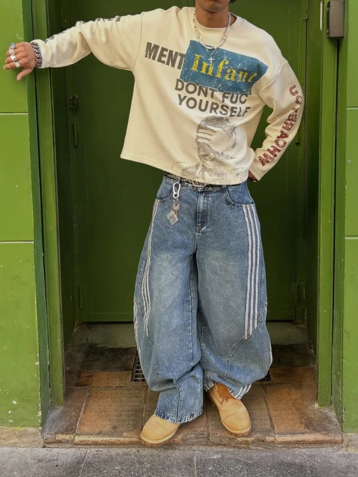 Triple Stripe Barrel Jeans