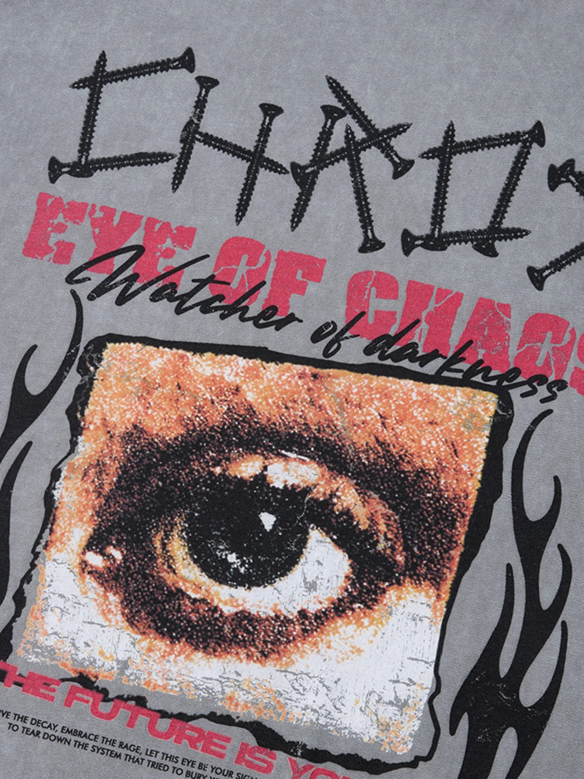 Eye of Chaos Tee — Washed Grey