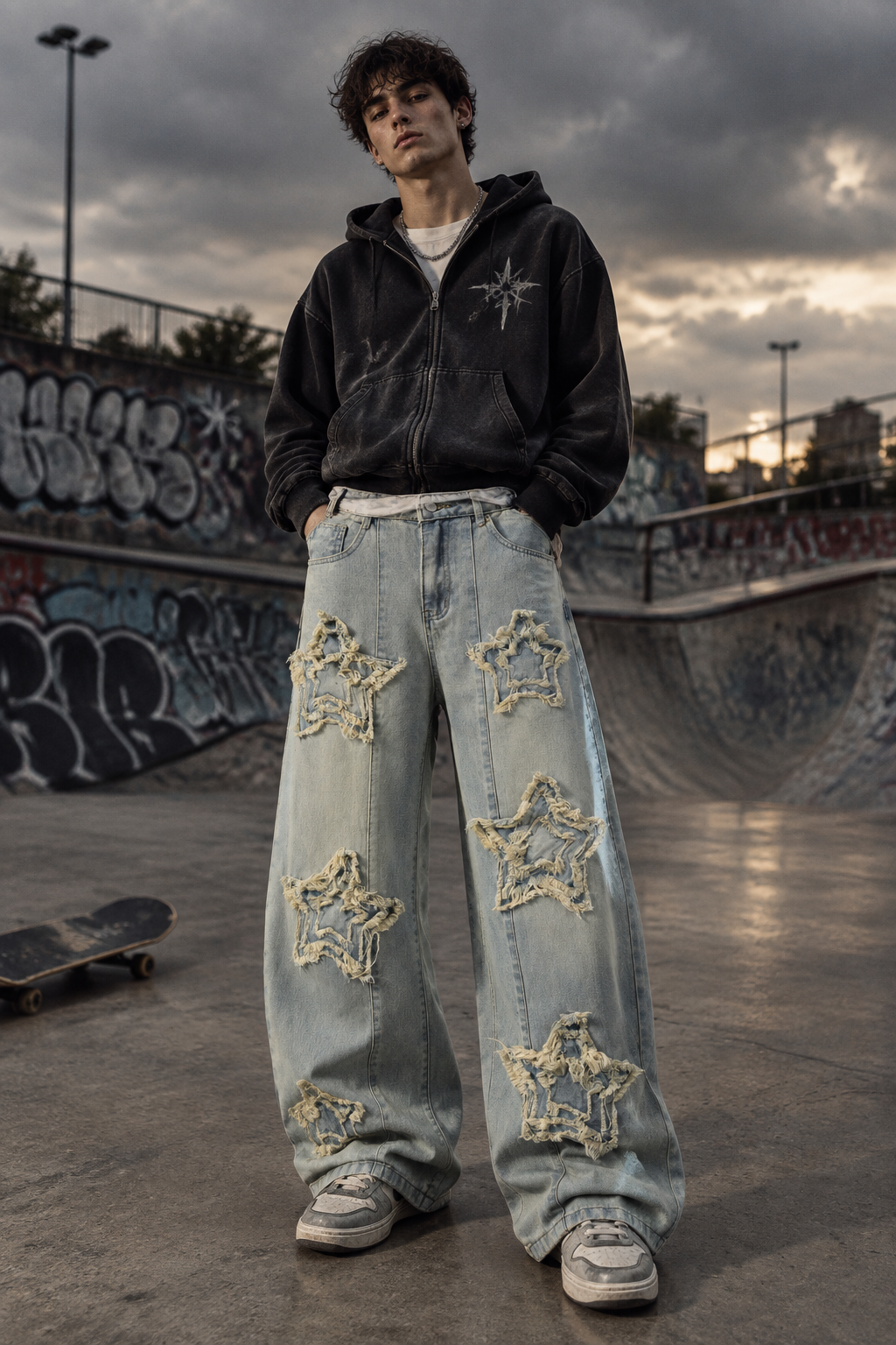 STARSCAR — Frayed Barrel Jeans