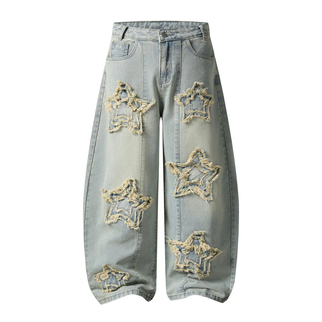 Star Frayed Denim — Ice Blue