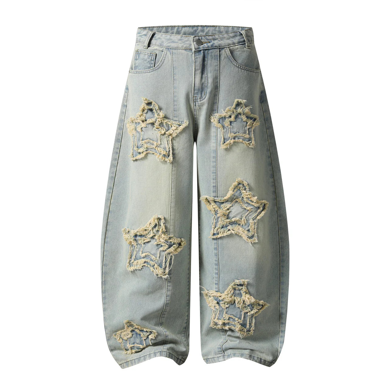 Star Frayed Denim — Ice Blue
