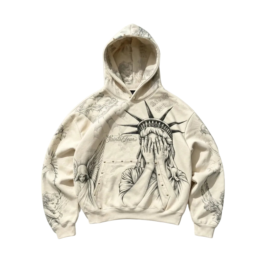 SAINT VEIL — Studded Graphic Hoodie